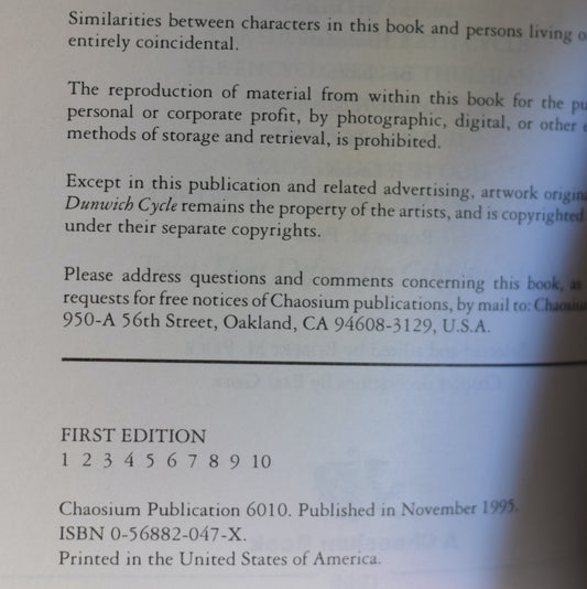 Vintage Horror Paperback: The Dunwich Cycle: Where Old Gods Wait edited by Robert M. Price FIRST EDITION/PRINTING
