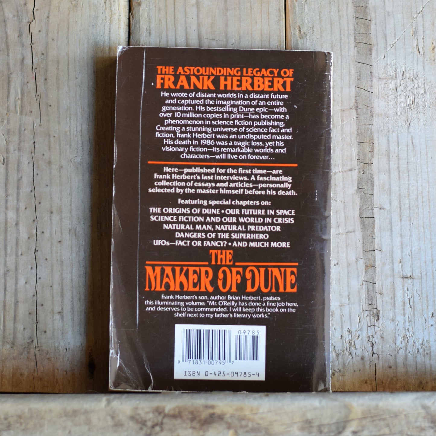 Vintage Non-Fiction Paperback: Frank Herbert: The Maker of Dune, edited by Tim O'Reilly