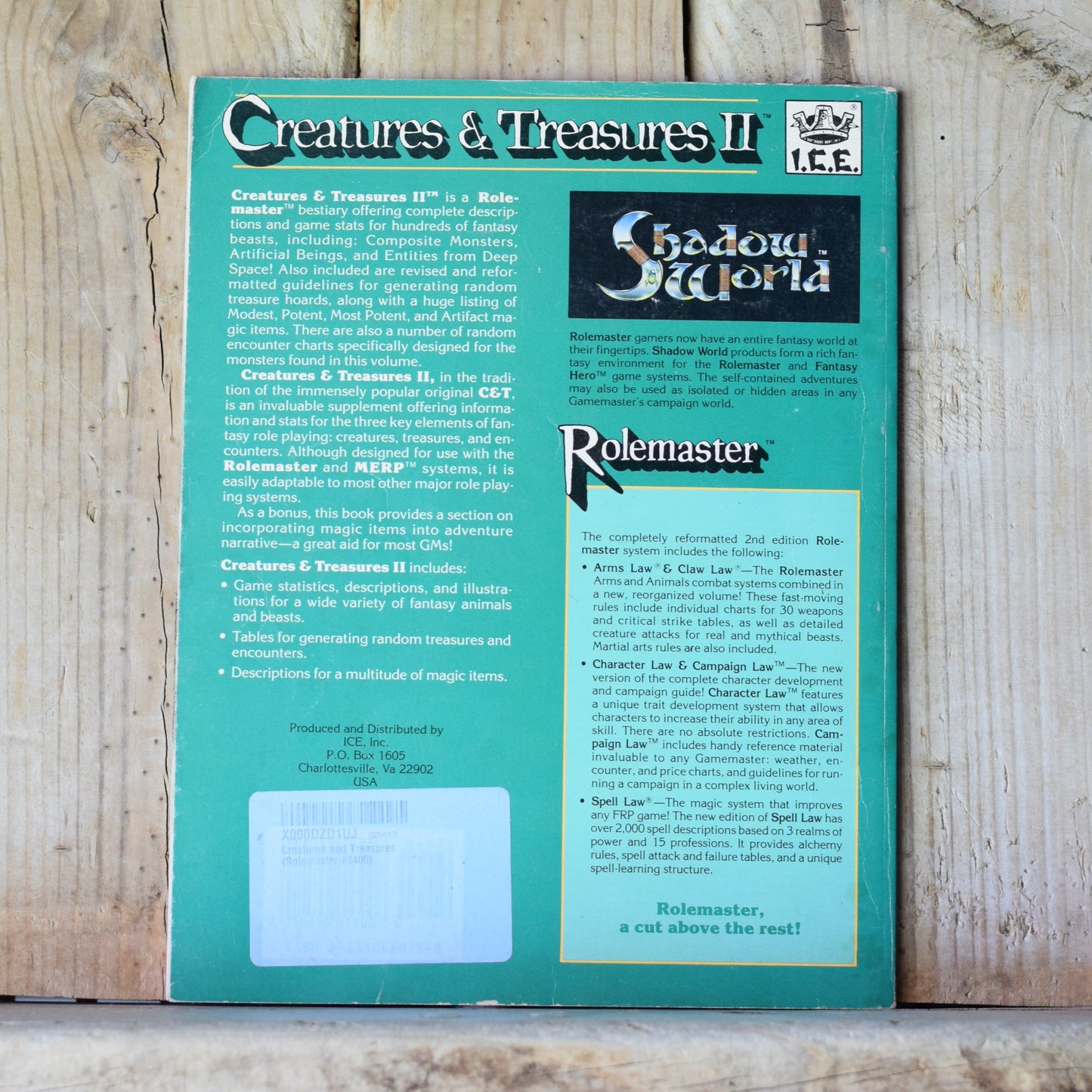 Vintage RPG Book: Rolemaster - Creatures and Treasures 2