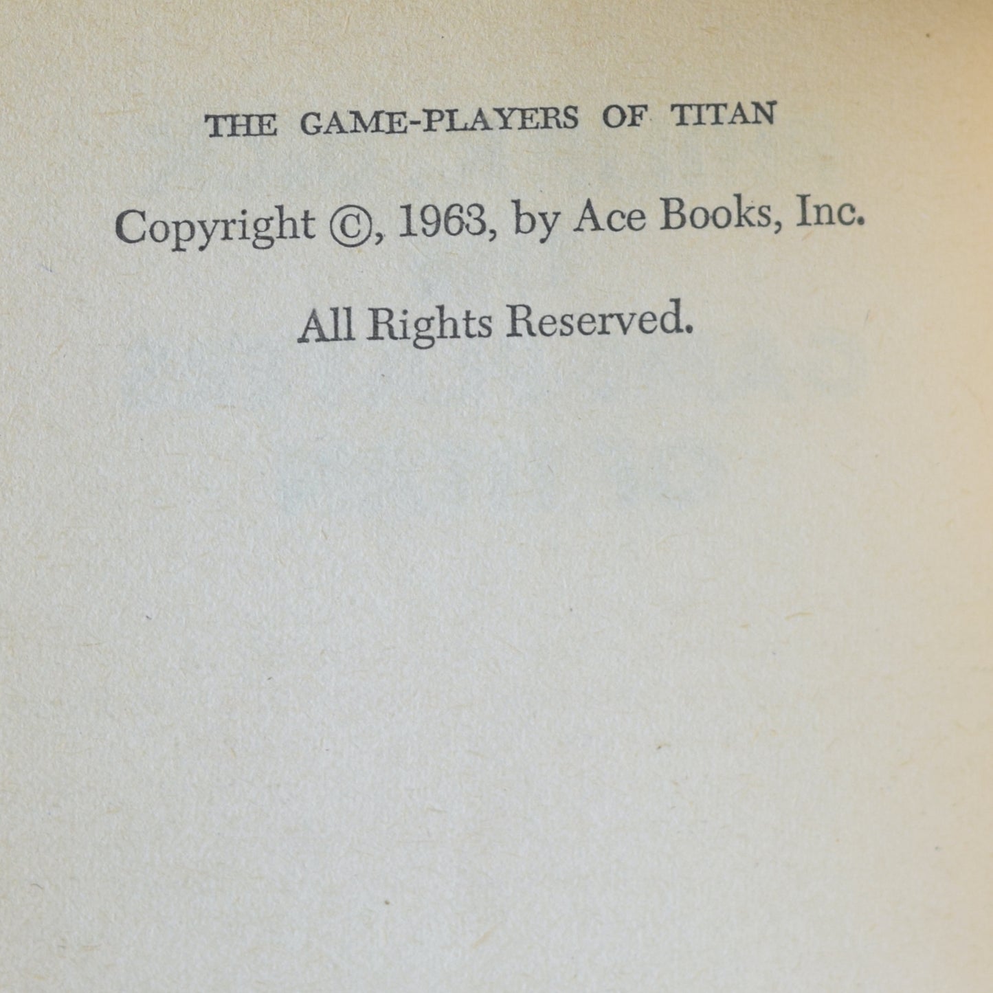 Vintage Sci-Fi Paperback: Philip K Dick - The Game-Players of Titan