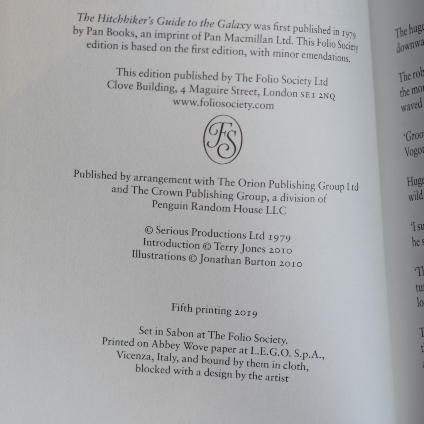 Sci-fi Hardback: Douglas Adams - The Hitchhiker's Guide to the Galaxy, Folio Society Edition