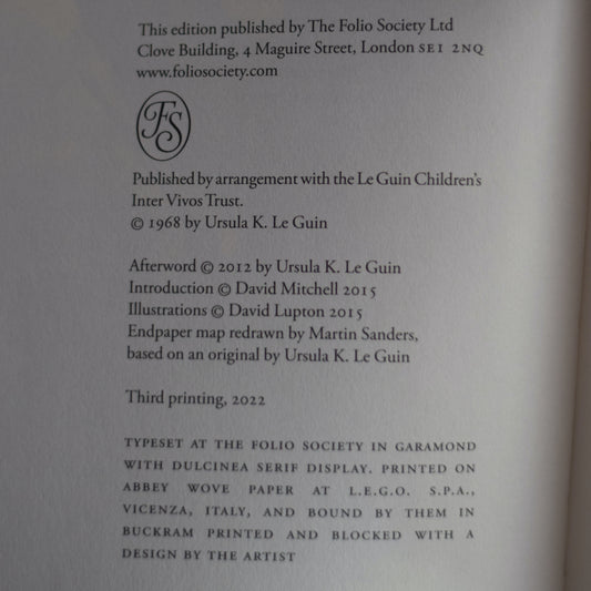 Fantasy Hardback: Ursula K Le Guin - A Wizard of Earthsea FOLIO SOCIETY EDITION