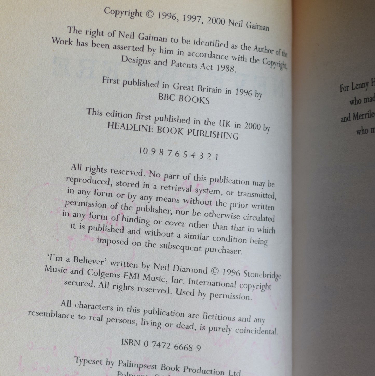 Vintage Fantasy Paperback: Neil Gaiman - Neverwhere SIGNED FIRST EDITION
