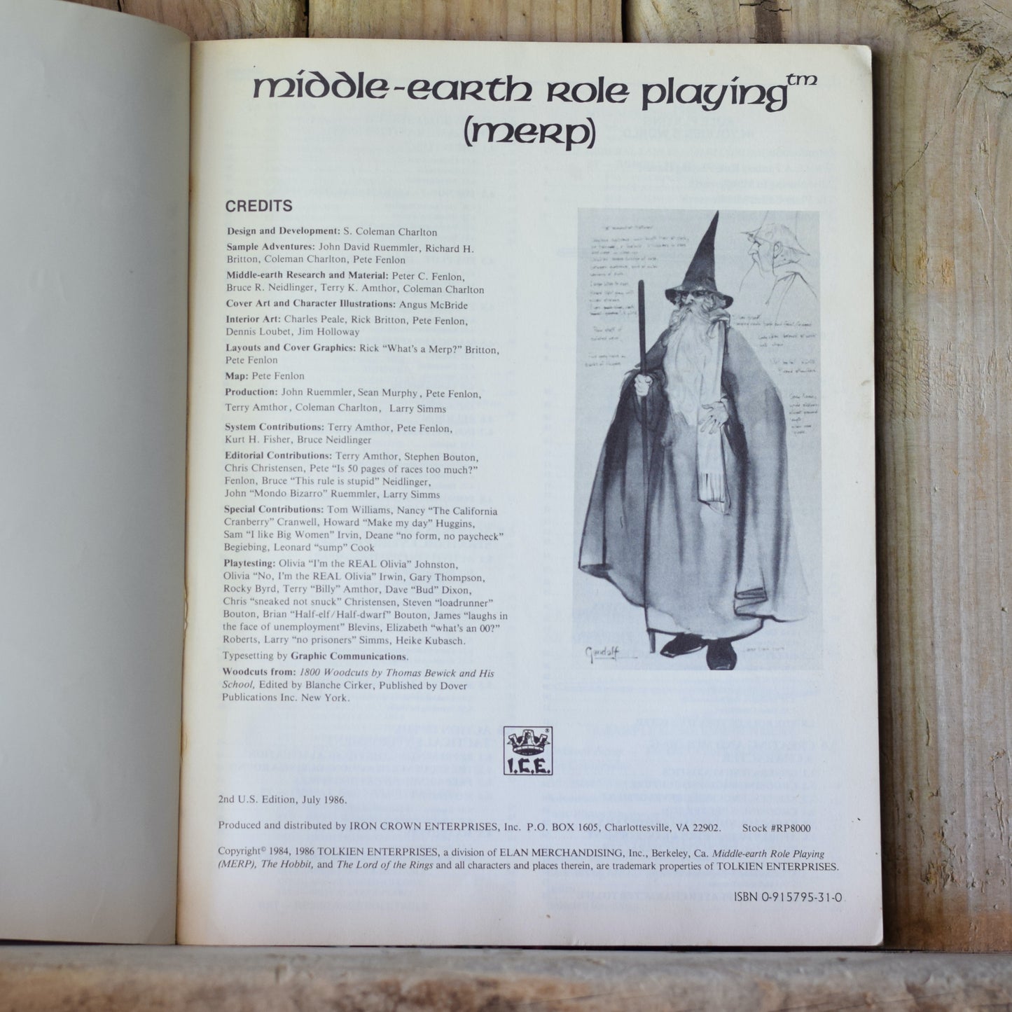 Vintage RPG Paperback: Middle-Earth Role Playing, The Role Playing Game of JRR Tolkien's World, 2nd Edition