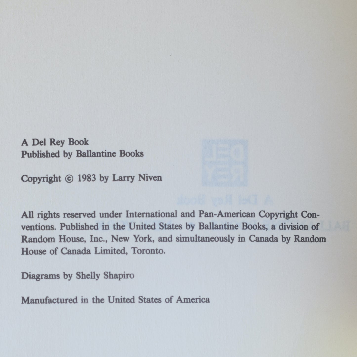 Vintage Fantasy Hardback: Larry Niven - The Integral Trees BCE
