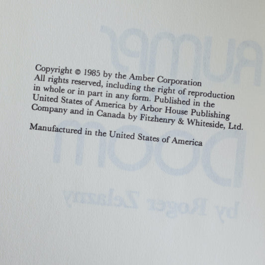 Vintage Sci-fi Hardback: Roger Zelazny - Trumps of Doom BCE