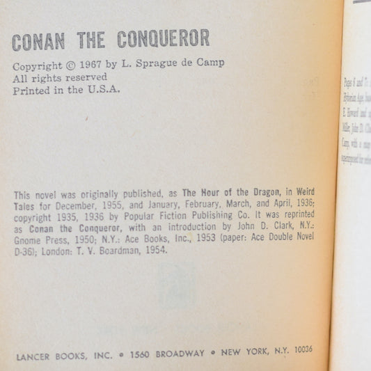 Vintage Fantasy Paperback: Robert E Howard - Conan the Conqueror