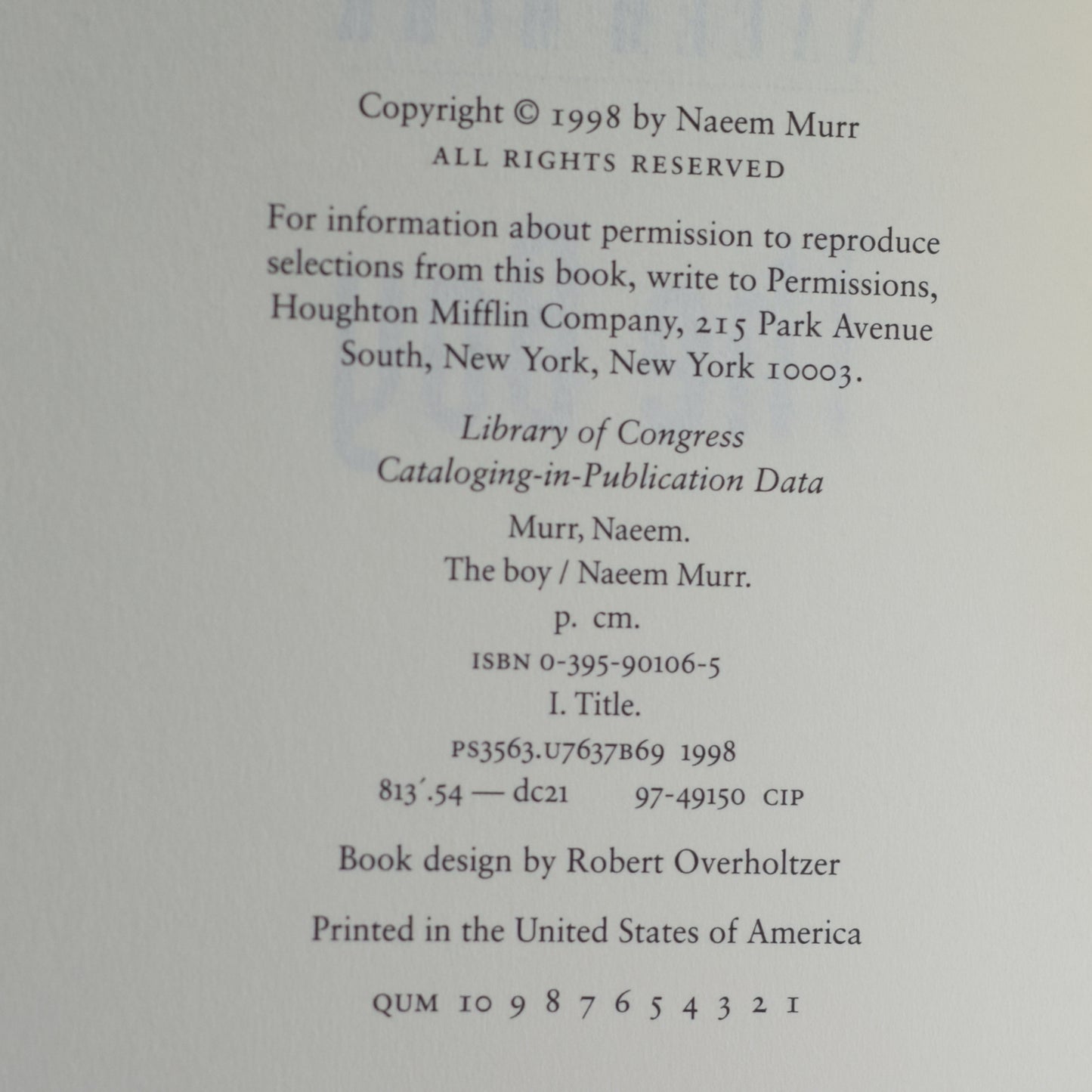Vintage Fiction Paperback: Naeem Murr - The Boy FIRST PRINTING