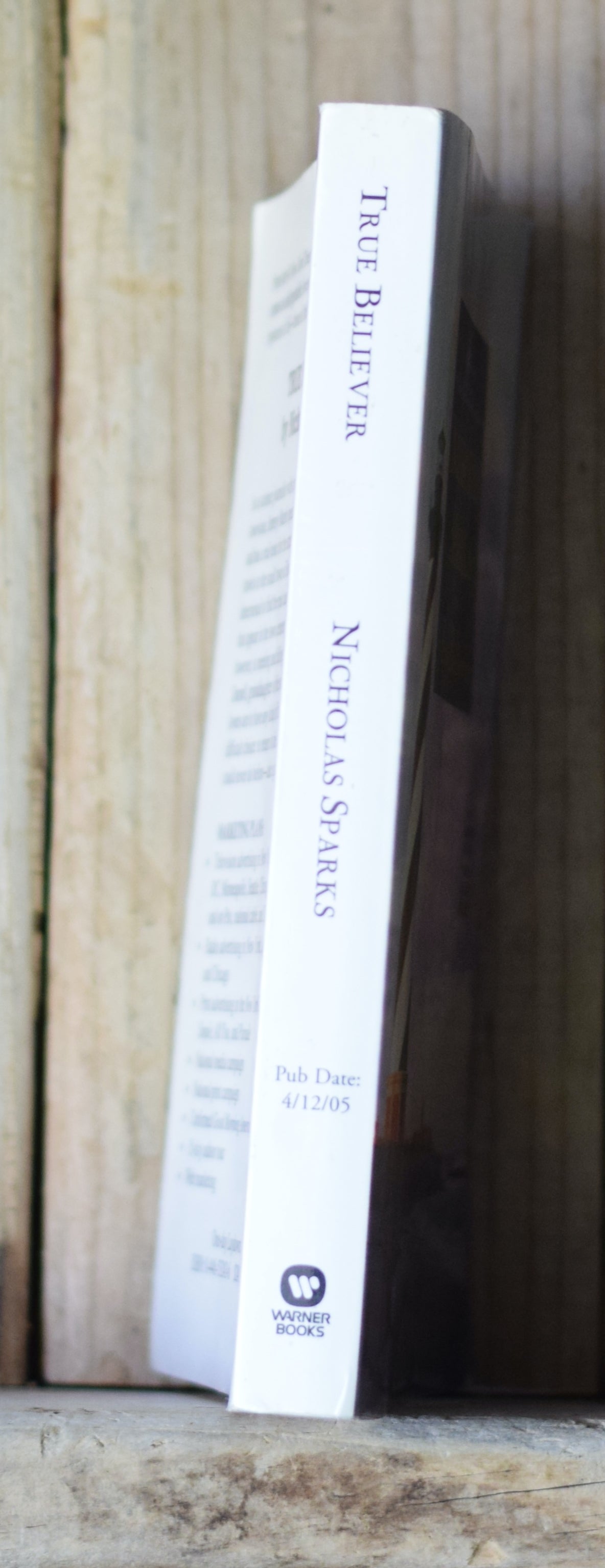 Fiction Paperback: Nicholas Sparks - True Believer ARC