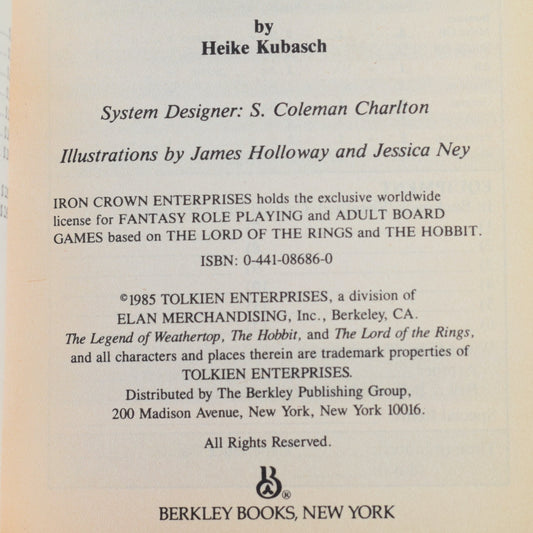 Vintage Fantasy Paperback: Heike Kubasch - Tolkien Quest: The Legend of Weathertop