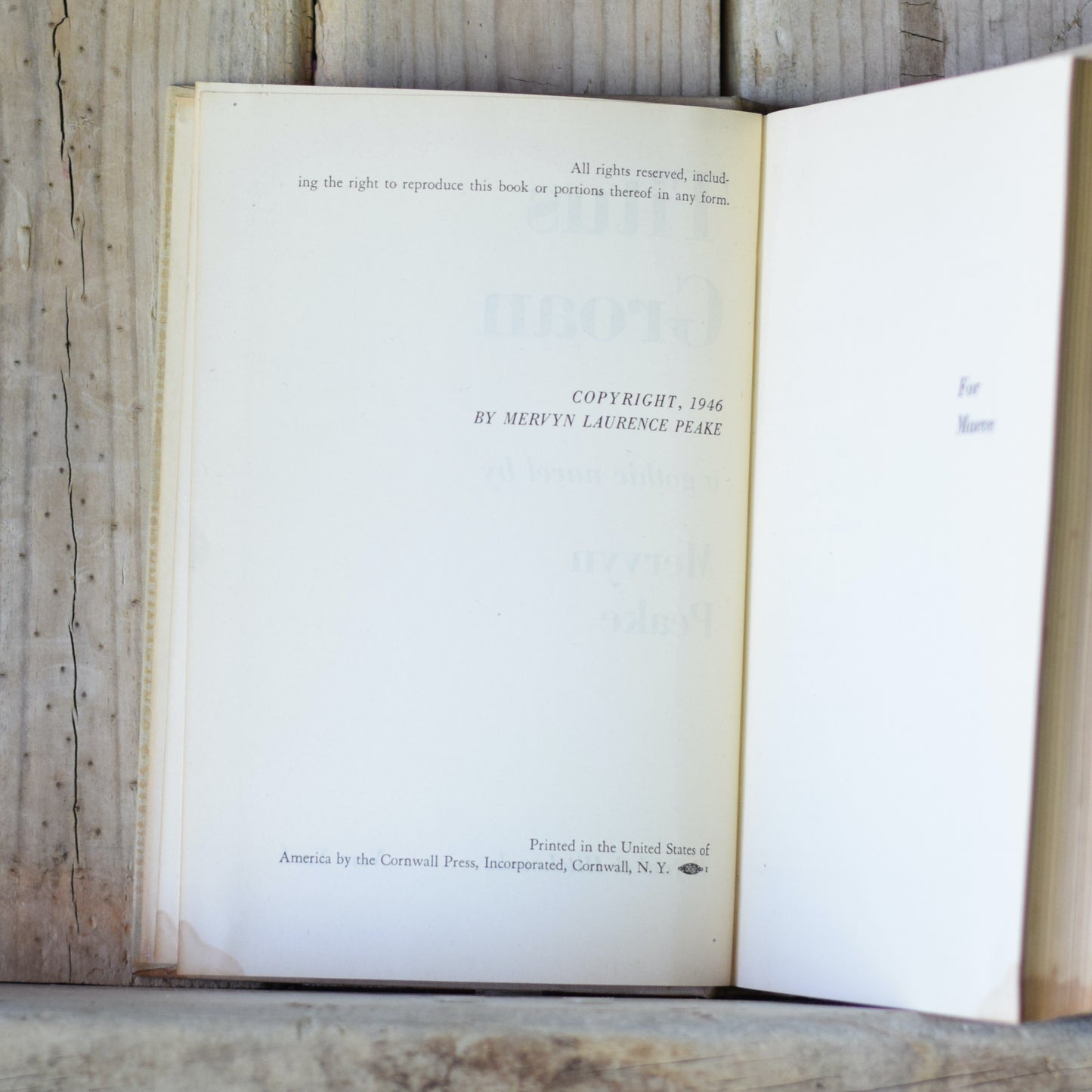 Vintage Fantasy Hardback: Mervyn Peake - Titus Groan FIRST EDITION