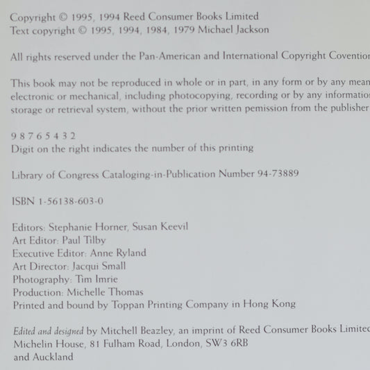 Vintage Cocktail Hardback: Michael Jackson's Bar & Cocktail Companion