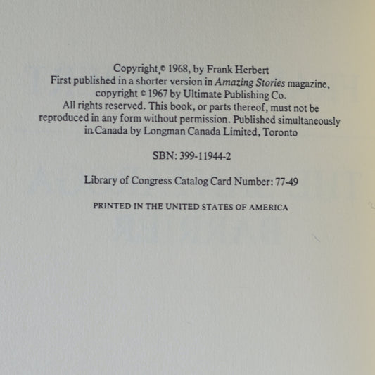 Vintage Sci-fi Hardback: Frank Herbert - The Santaroga Barrier