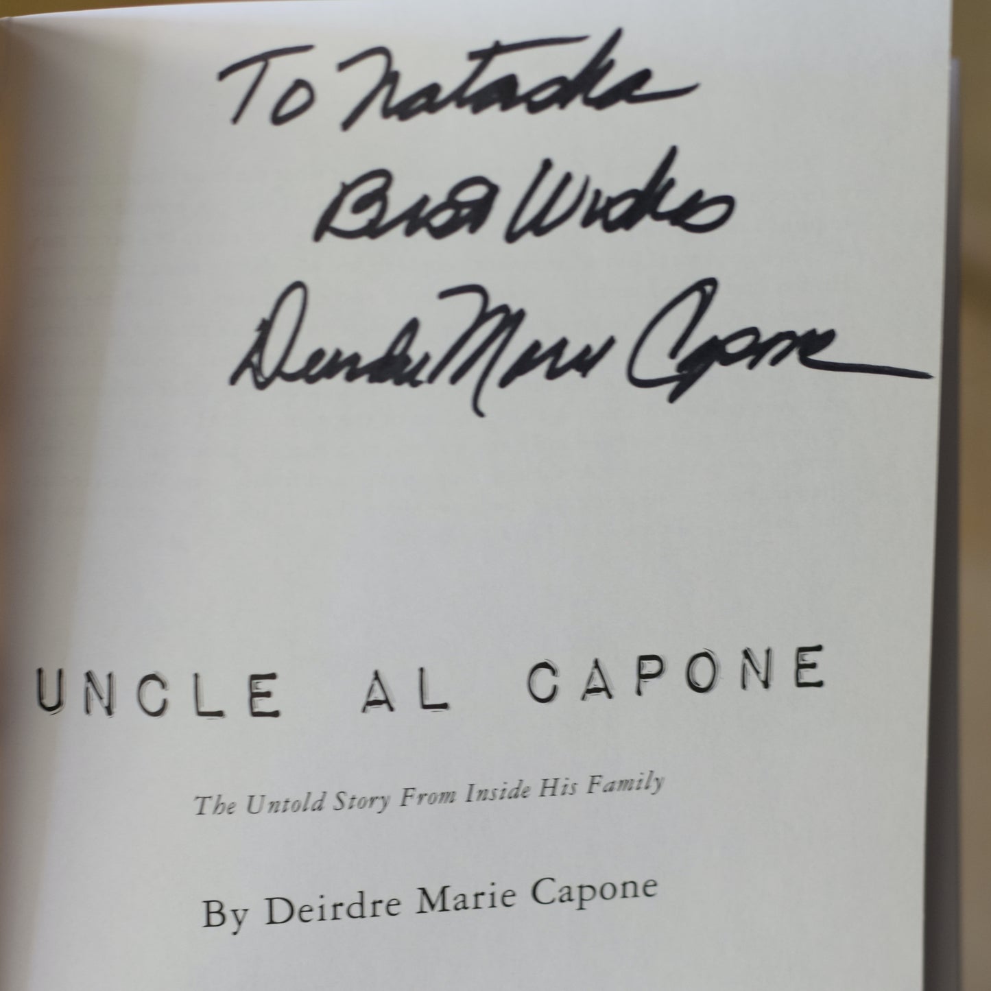 Biography Paperback: Deirdre Marie Capone - Uncle Al Capone SIGNED