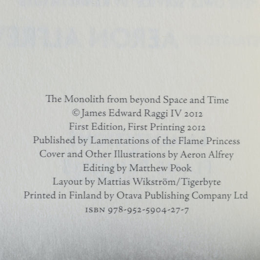 Paperback RPG Book: Lamentations of the Flame Princess - The Monolith From Beyond Space and Time FIRST PRINTING