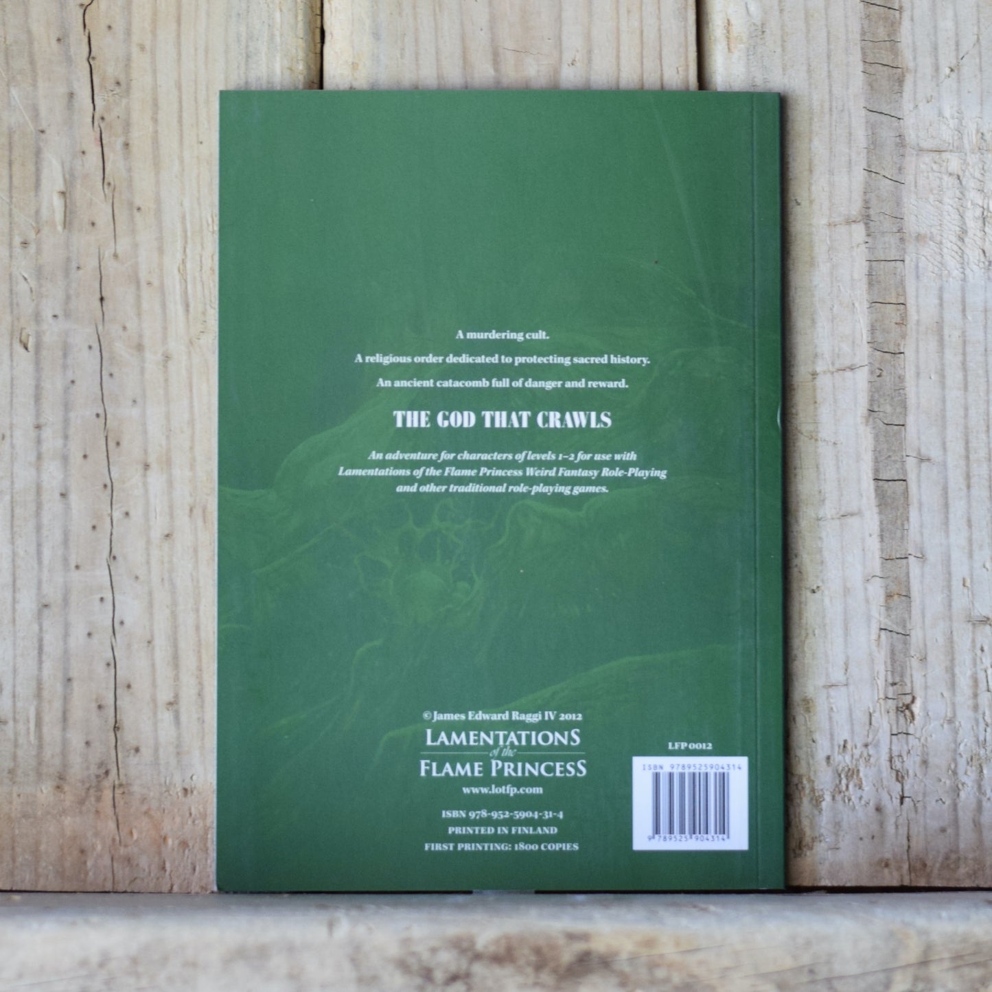 Paperback RPG Book: Lamentations of the Flame Princess - The God That Crawls FIRST PRINTING