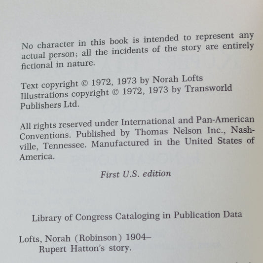 Vintage Fiction Hardback: Norah Lofts - Rupert Hatton's Story FIRST EDITION