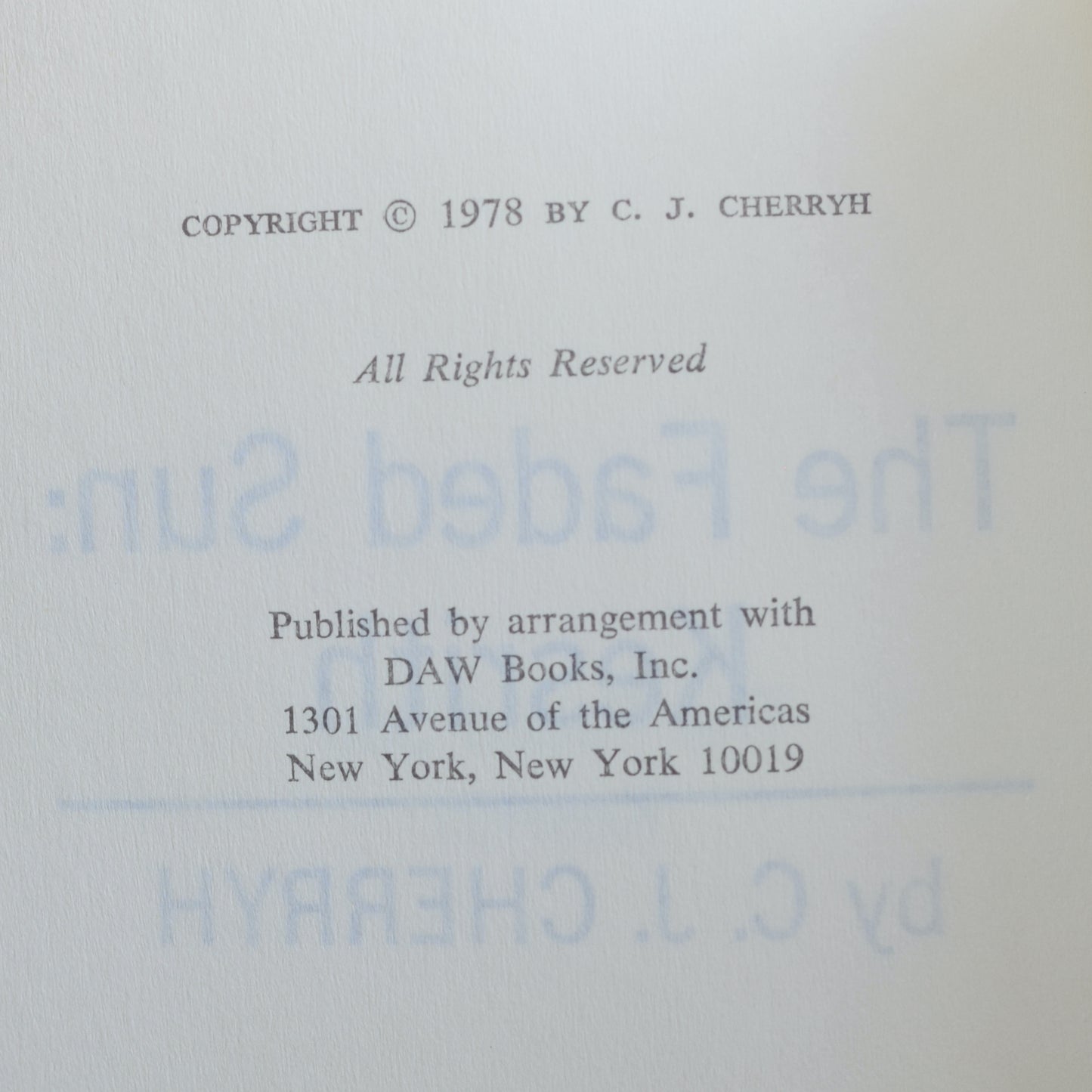 Vintage Sci-Fi Hardbacks: C J Cherryh - The Faded Sun Trilogy: Kesrith, Shon' Jir and Kutath BCE's
