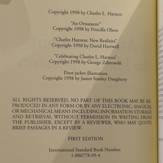 Vintage Sci-fi Hardback: Charles L Harness - An Ornament to His Profession FIRST EDITION