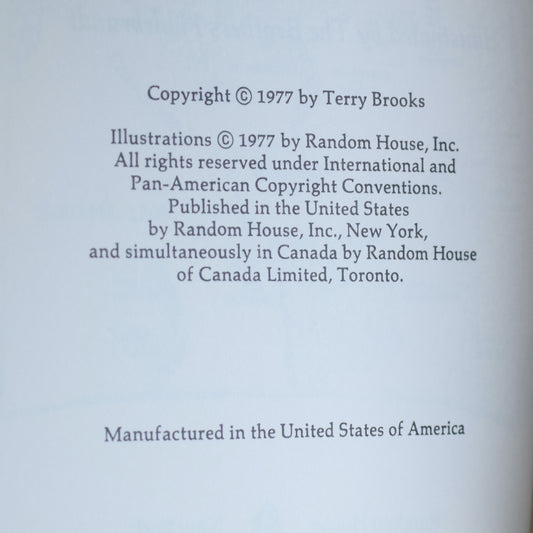 Vintage Fantasy Hardback: Terry Brooks - The Sword of Shannara BCE