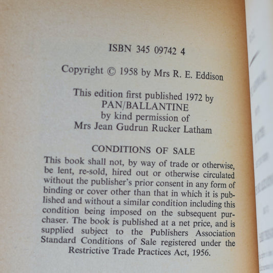 Vintage Fantasy Paperback: ER Eddison - The Mezentian Gate