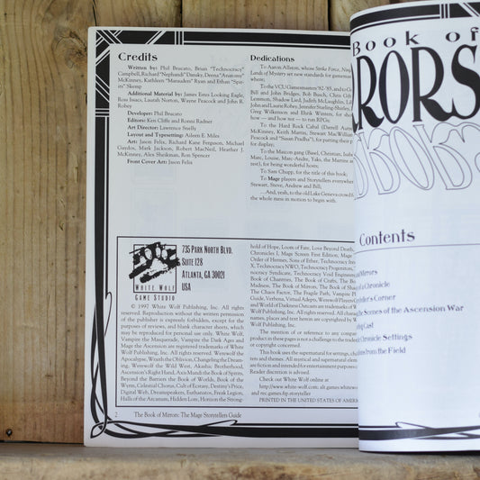 Vintage RPG Paperback: Mage: The Ascension: The Book of Mirrors w/ Storytellers Screen