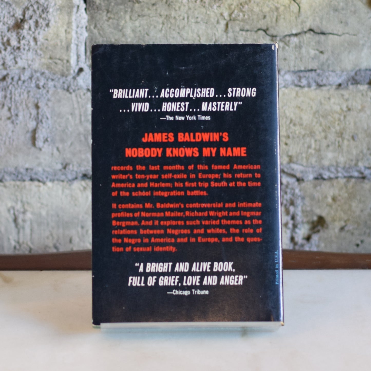 Vintage Fiction Paperback: James Baldwin - Nobody Knows My Name FIRST PRINTING