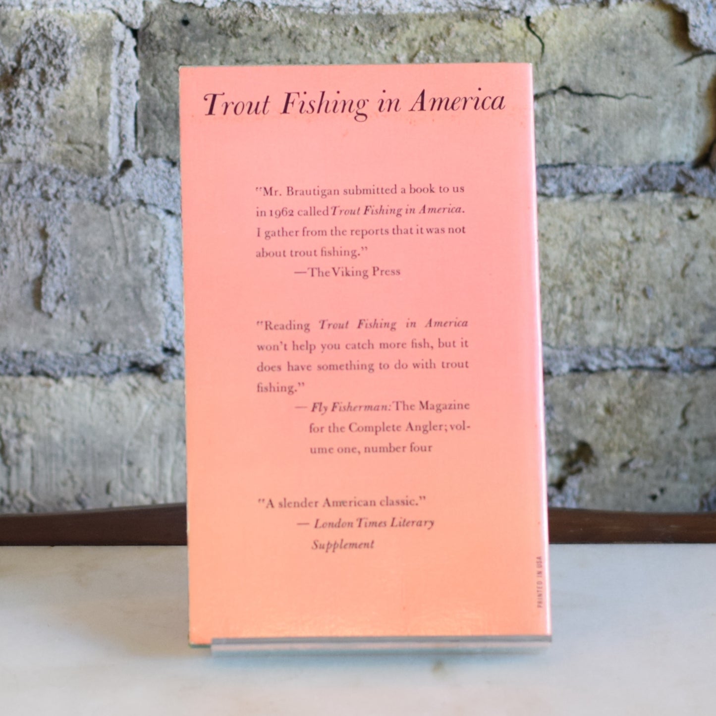 Vintage Fiction Paperback: Richard Brautigan - Trout Fishing in America 5th PRINTING