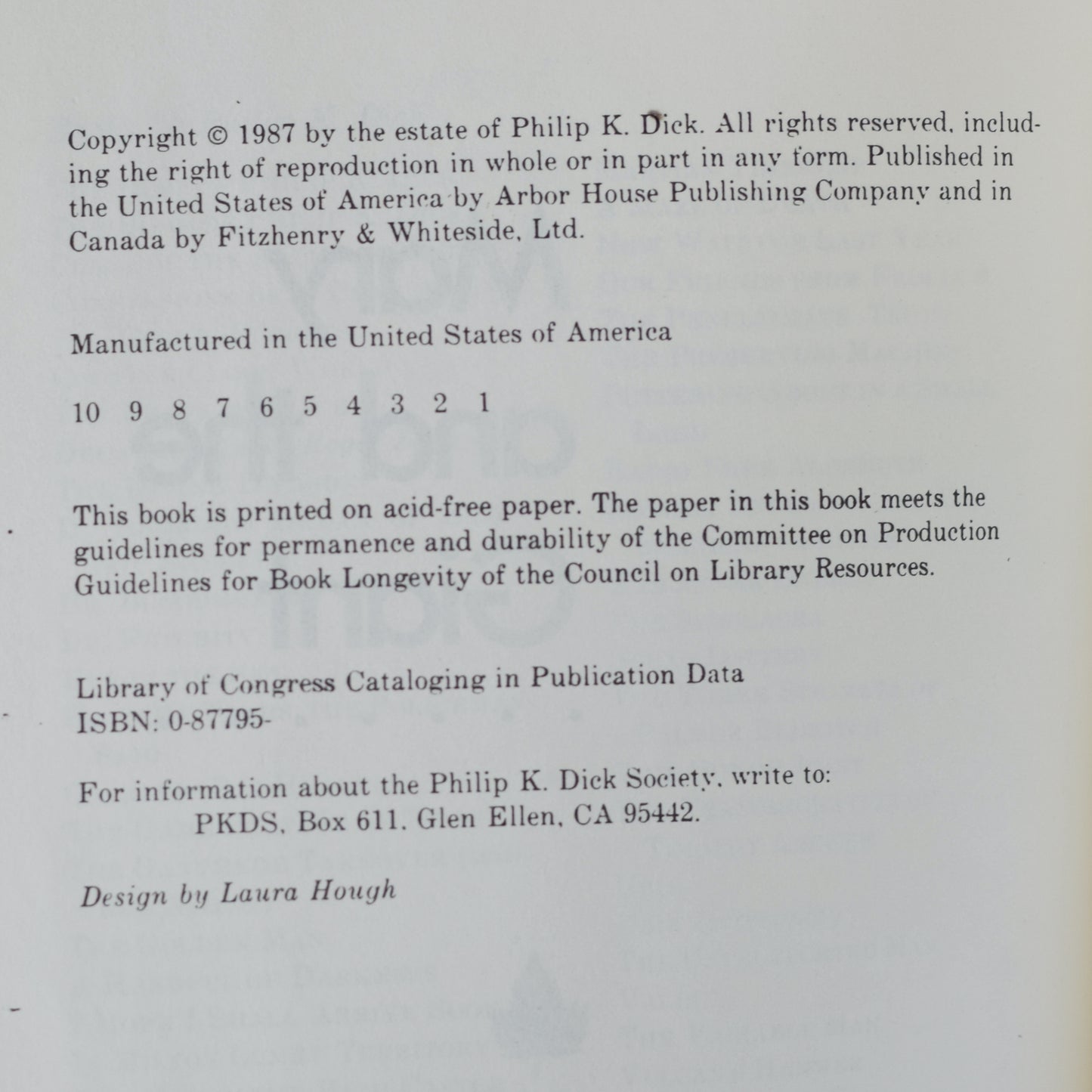 Vintage Sci-fi Paperback: Philip K Dick - Mary and the Giant UNCORRECTED PROOF