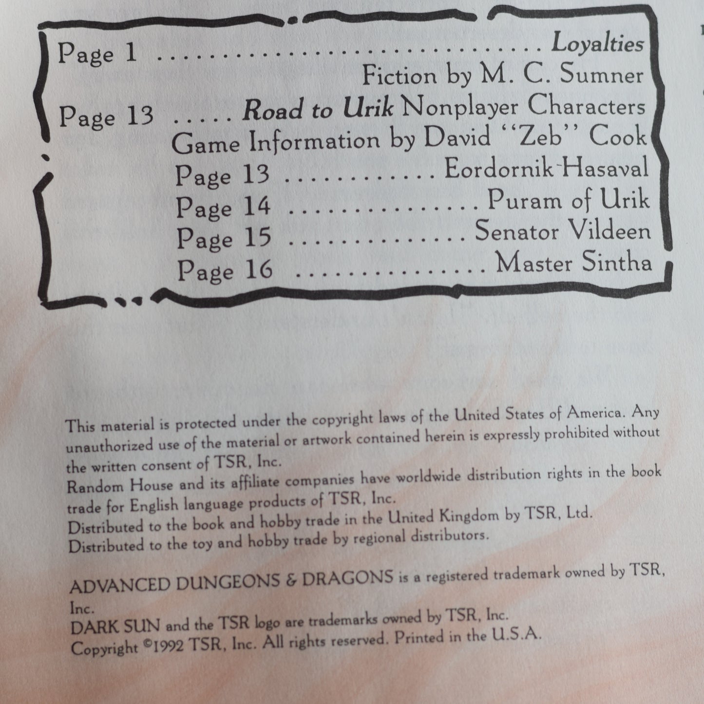 Vintage Dungeons and Dragons Box Set: Dark Sun 2e - Road to Urik COMPLETE