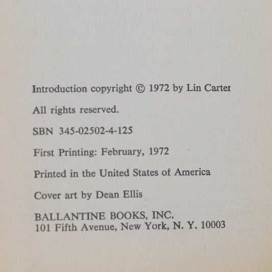 Vintage Fantasy Paperback: CJ Cutliffe Hyne - The Lost Continent FIRST PRINTING