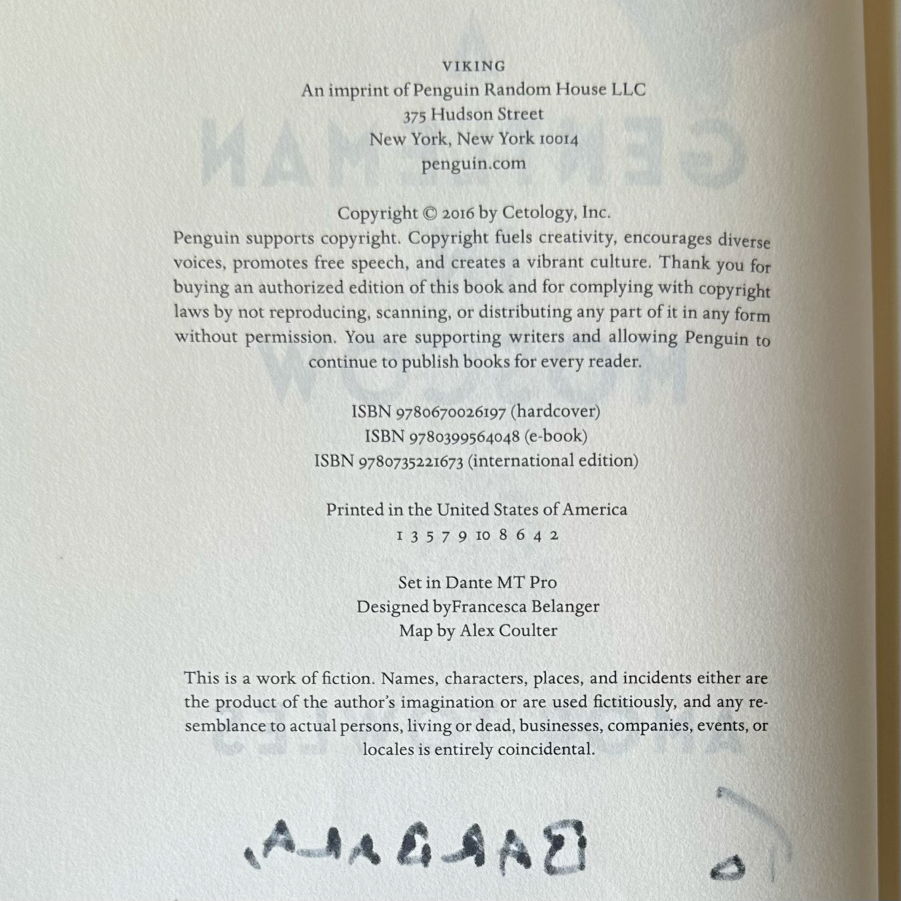 Fiction Hardback: Amor Towles - A Gentleman in Moscow SIGNED FIRST EDITION