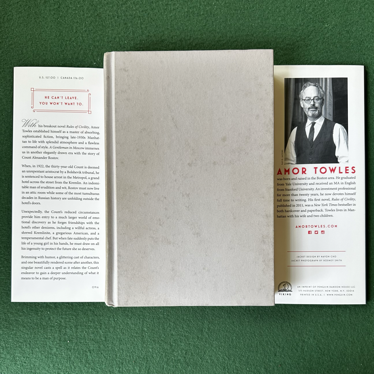 Fiction Hardback: Amor Towles - A Gentleman in Moscow SIGNED FIRST EDITION