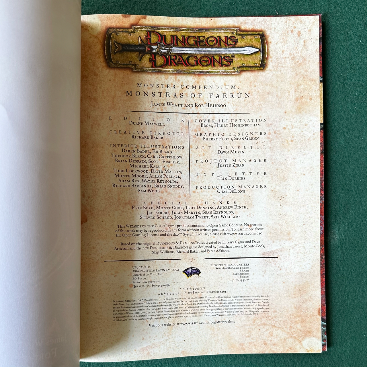 Vintage Dungeons & Dragons 3.5e Accessory: Monsters of Faerun