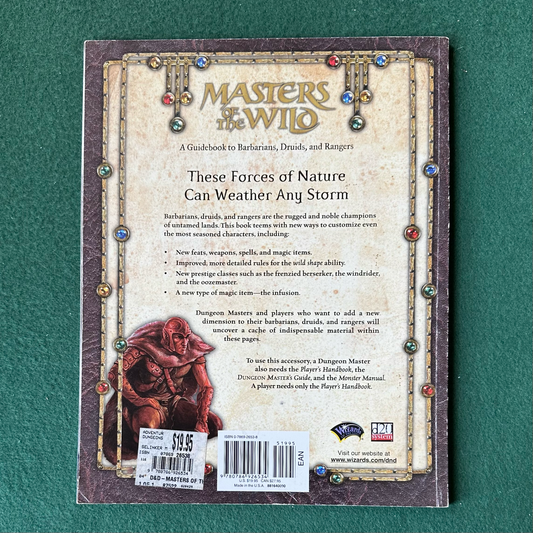 Vintage Dungeons & Dragons 3.5e Accessory: Masters of the Wild