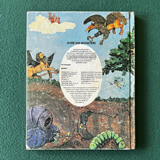 Vintage Advanced Dungeons & Dragons Accessory: Monster Manual 3RD PRINTING