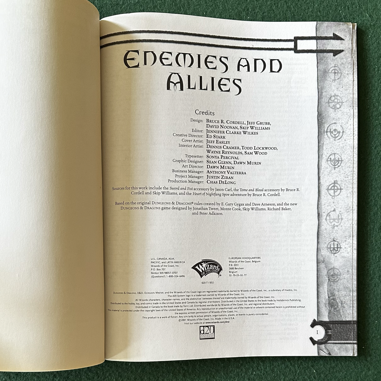 Vintage Dungeons & Dragons 3.5e Accessory: Enemies and Allies
