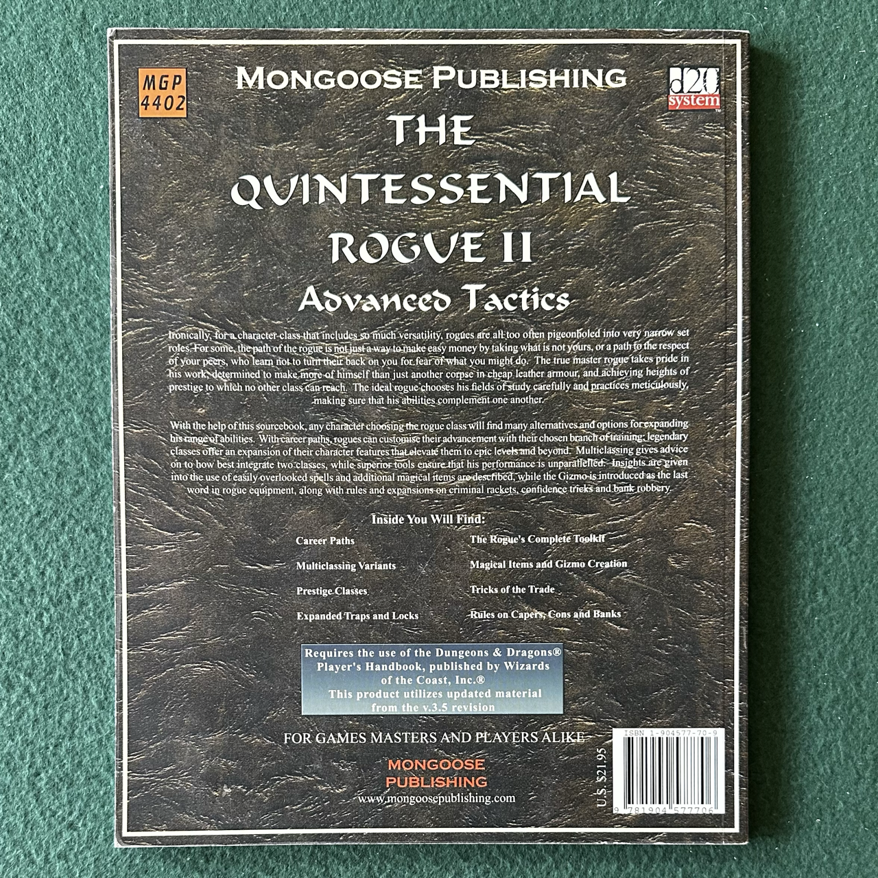 Dungeons & Dragons 3.5e Accessory: The Quintessential Rogue II: Advanced Tactics