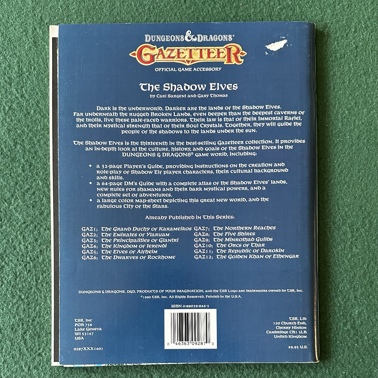 Vintage Dungeons & Dragons Accessory: Gazetteer: The Shadow Elves
