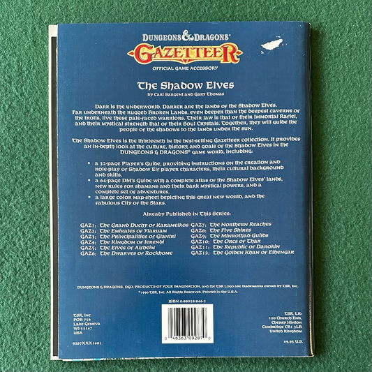 Vintage Dungeons & Dragons Accessory: Gazetteer: The Shadow Elves