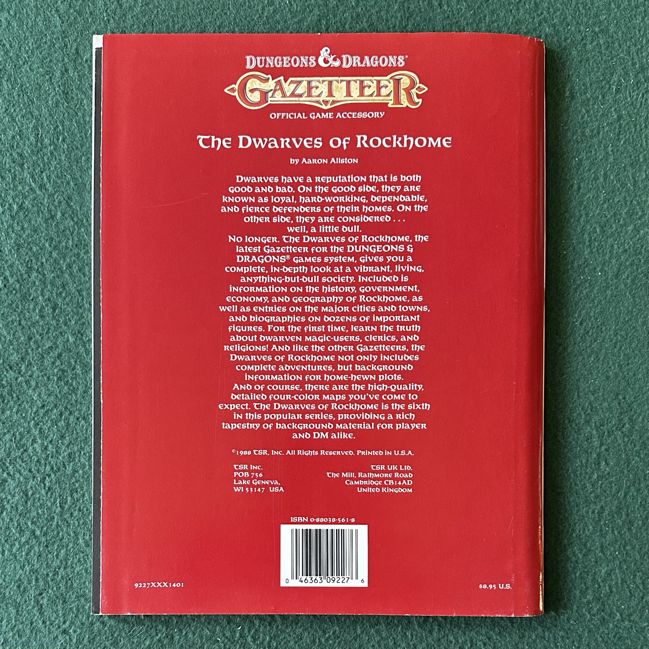 Vintage Dungeons & Dragons Accessory: Gazetteer: The Dwarves of Rockhome