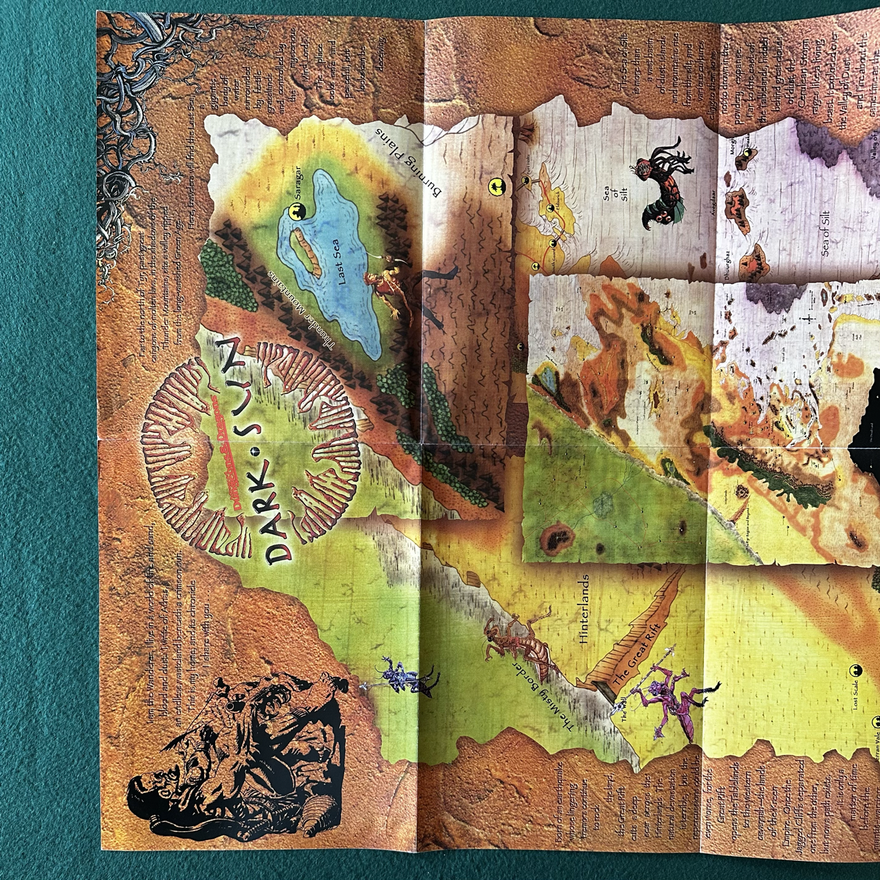 Vintage Dungeons & Dragons 2e Accessory: Dark Sun Conspectus Foldout Poster Map