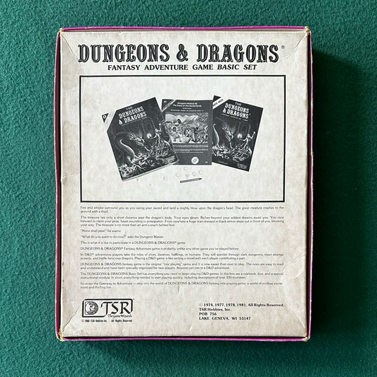 Vintage Dungeons & Dragons Box Set: Basic Set 1011 1980 With Dice
