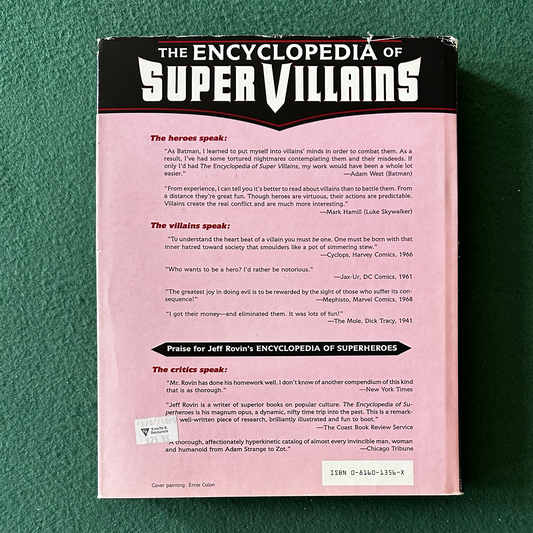Vintage Non-Fiction Hardback: Jeff Rovin - The Encyclopedia of Super Villains FIRST EDITION