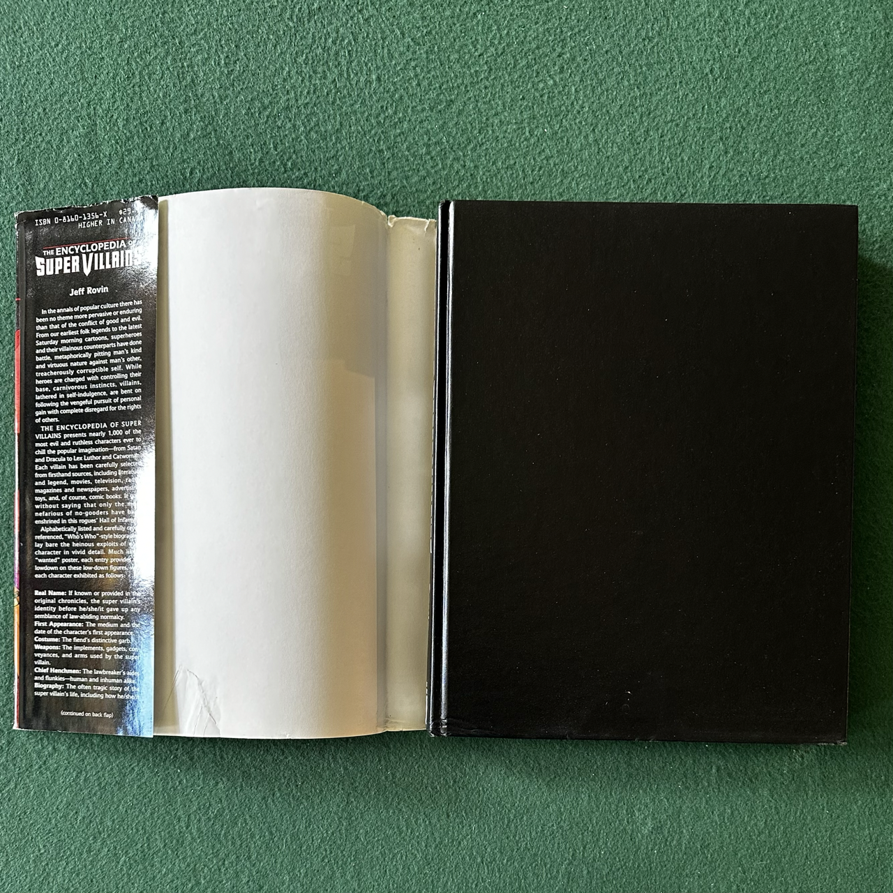 Vintage Non-Fiction Hardback: Jeff Rovin - The Encyclopedia of Super Villains FIRST EDITION