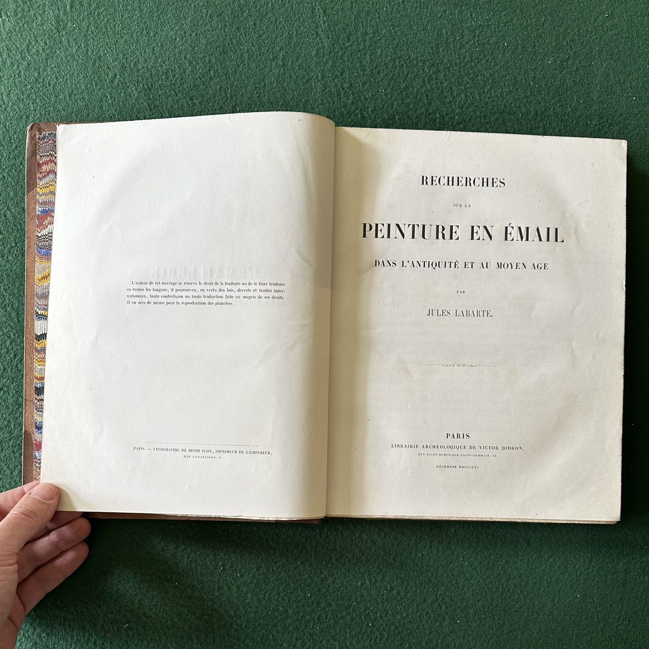 Antique Art Hardback: Jules Lebarte - Recherches sur la Peinture en Email dans L'antiquite et au Moyen Age 1856
