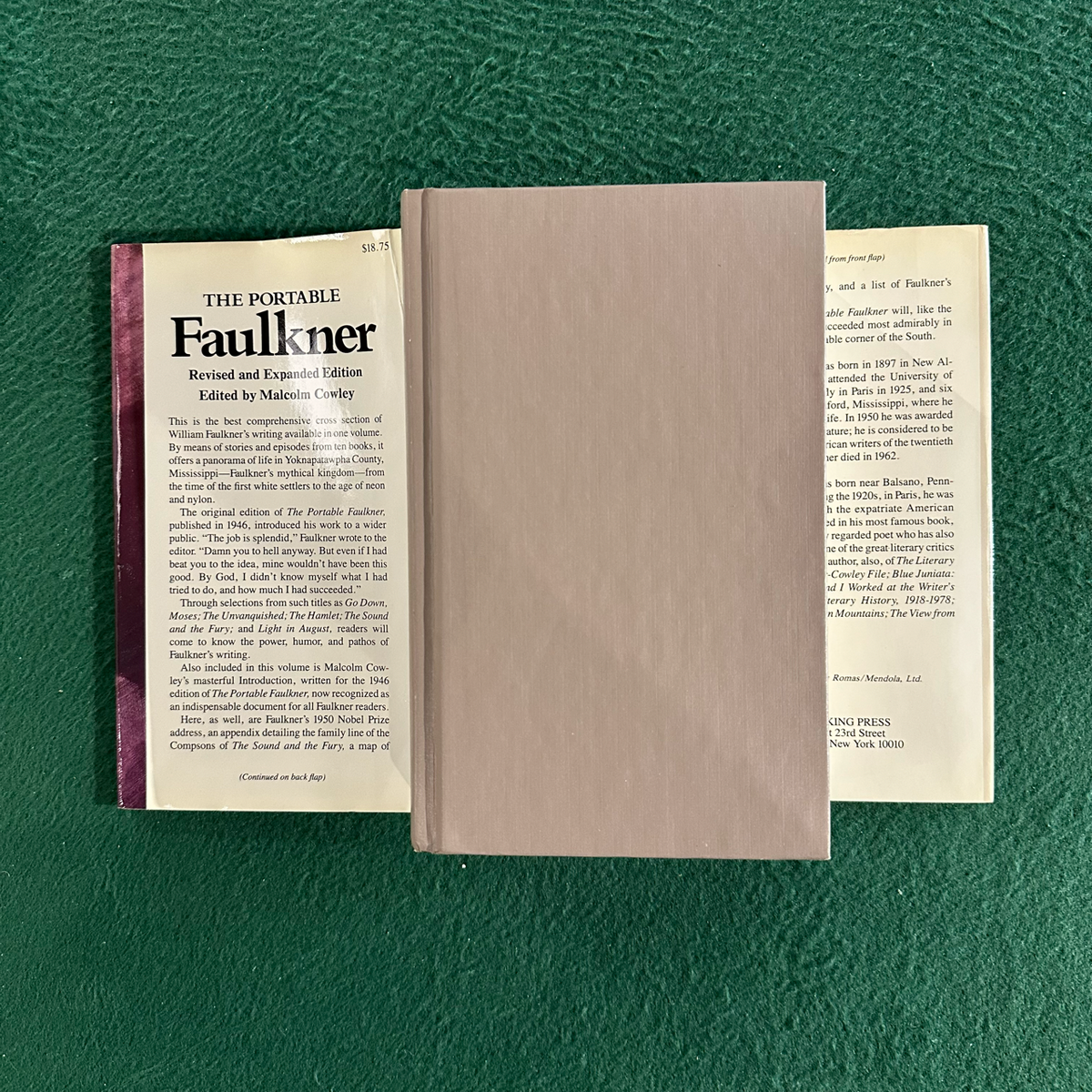 Vintage Fiction Hardback: The Portable Faulkner - Edited by Malcolm Cowley FIRST PRINTING