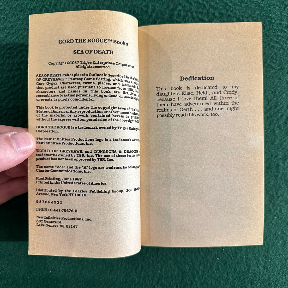 Vintage Fantasy Paperback: Gary Gygax - Gord the Rogue: Sea of Death FIRST PRINTING