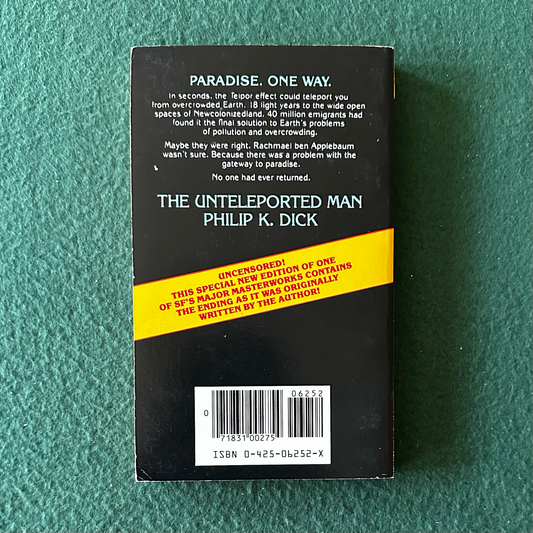 Vintage Sci-Fi Paperback: Philip K Dick - The Unteleported Man