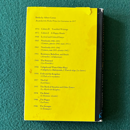 Vintage Fiction Hardback: Albert Camus - Cahiers II: Youthful Writings BCE